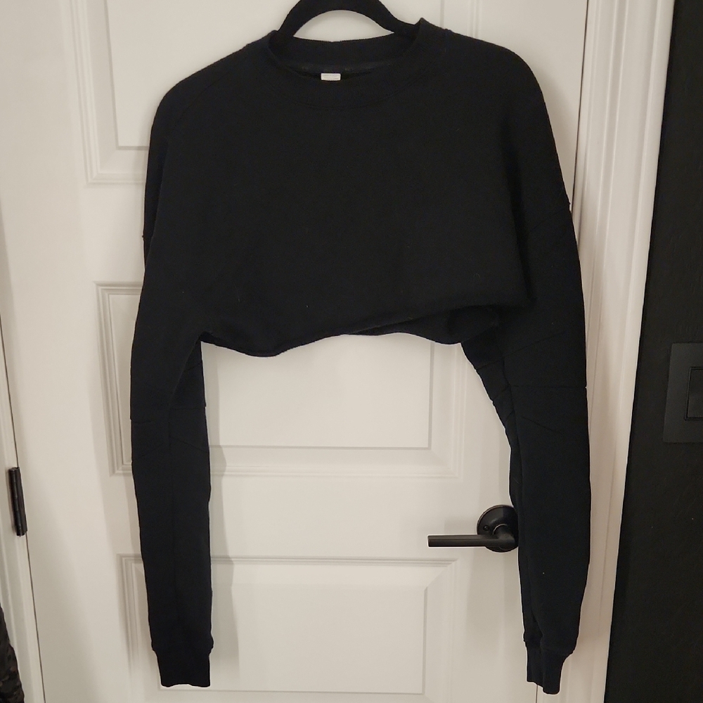 ALO Yoga Black Cropped Hoodie Size XS